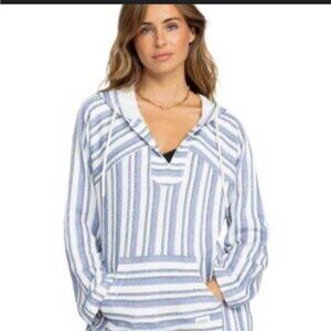 Striped Blue and White Women's Hoodie